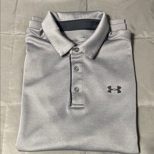 Under Armour Gray Polo Shirt. Size Large
